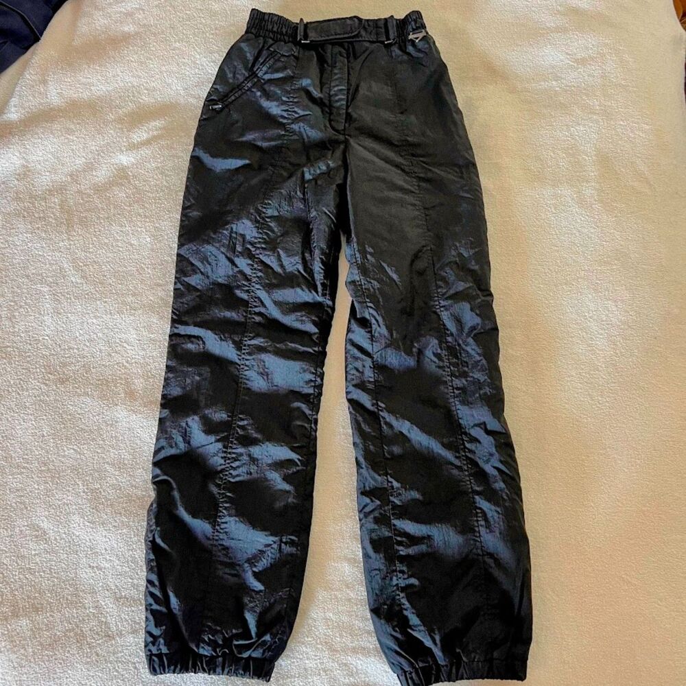 Women's Fera SkiWear Black Pants Belted Waist Insulating Winter Snow, Size 8